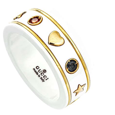 gucci icon ring w gemstones|Gucci watch multi colored ring.